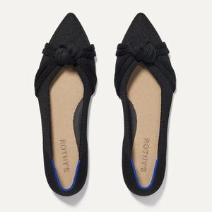 Rothy's Black Pointed Knot Flats size 9.5